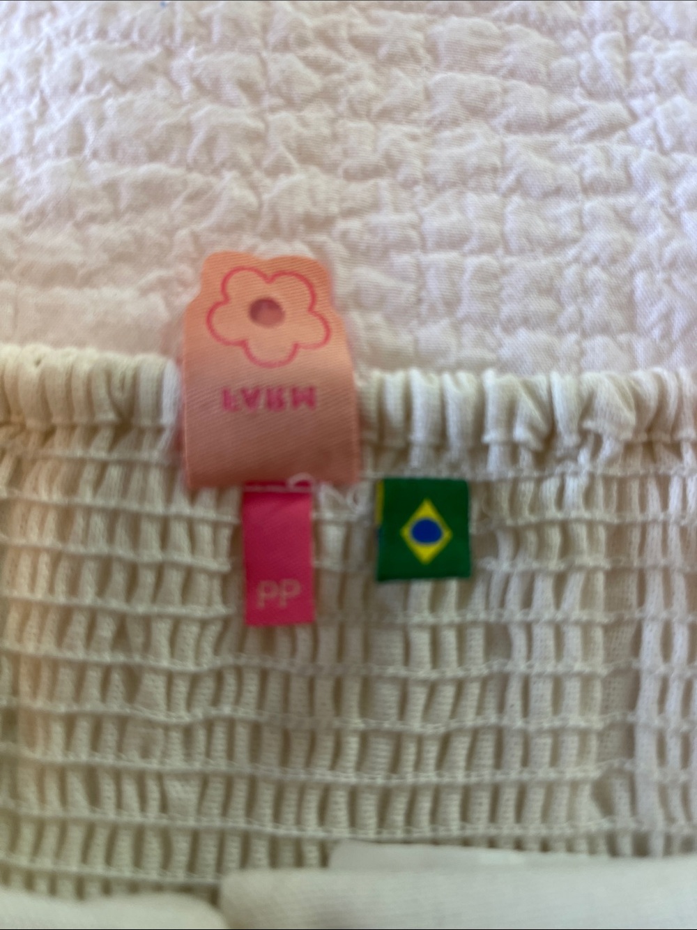 FARM Rio Cream Cross-Back Crop Top XS/PP - Picture 2 of 5